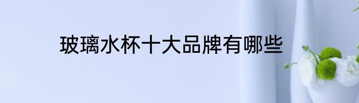 玻璃水杯十大品牌有哪些