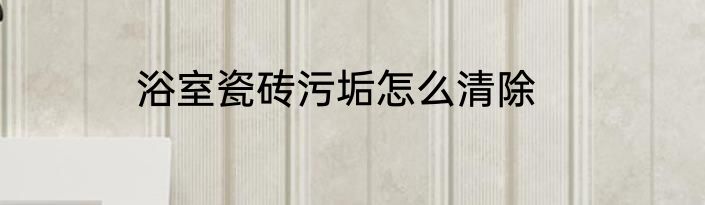 浴室瓷砖污垢怎么清除