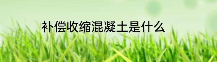 补偿收缩混凝土是什么