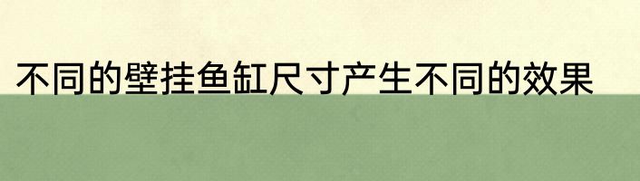 不同的壁挂鱼缸尺寸产生不同的效果