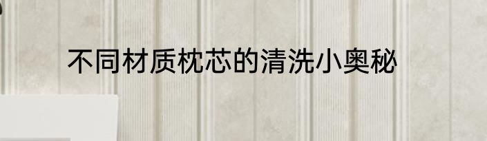 不同材质枕芯的清洗小奥秘