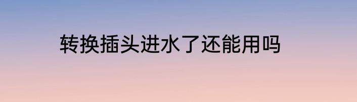 转换插头进水了还能用吗