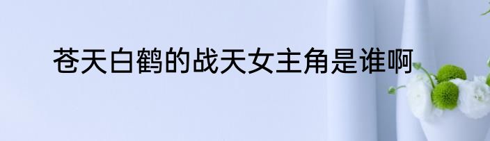 苍天白鹤的战天女主角是谁啊