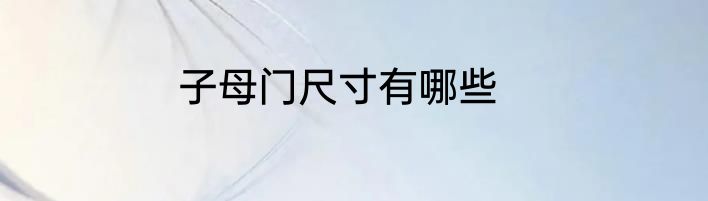 子母门尺寸有哪些