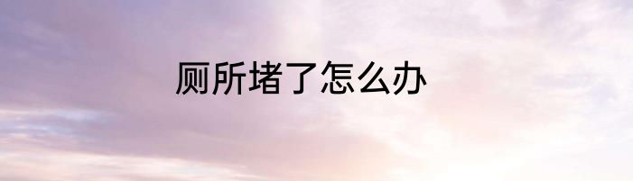 厕所堵了怎么办
