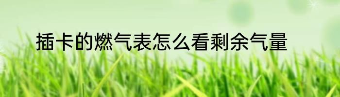插卡的燃气表怎么看剩余气量