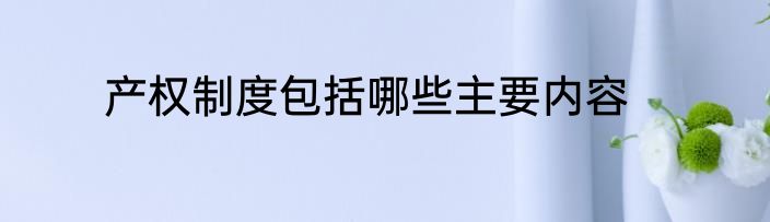 产权制度包括哪些主要内容