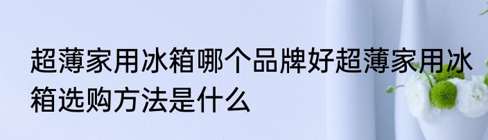 超薄家用冰箱哪个品牌好超薄家用冰箱选购方法是什么