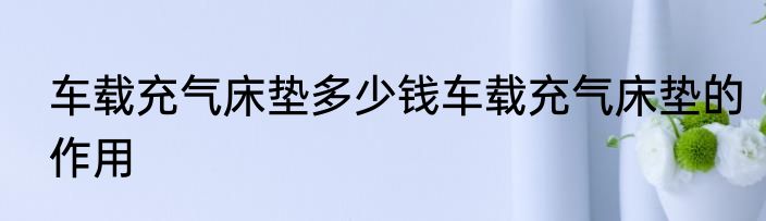 车载充气床垫多少钱车载充气床垫的作用