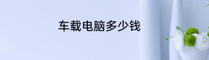 车载电脑多少钱