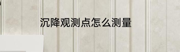 沉降观测点怎么测量