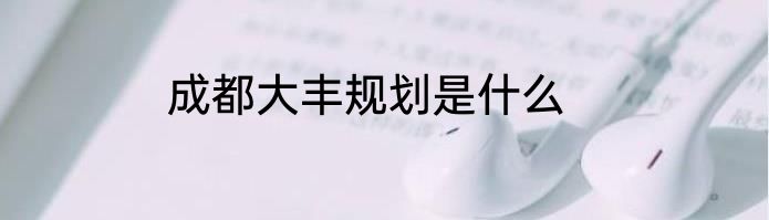 成都大丰规划是什么