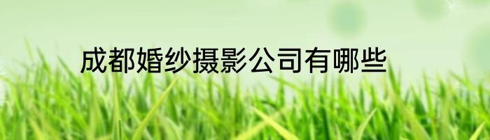 成都婚纱摄影公司有哪些