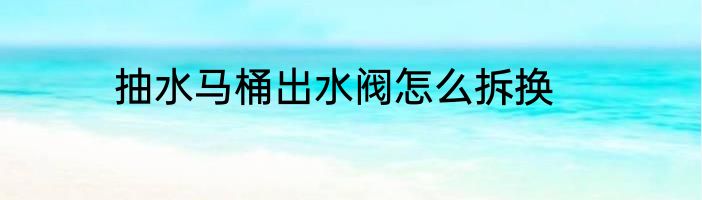 抽水马桶出水阀怎么拆换