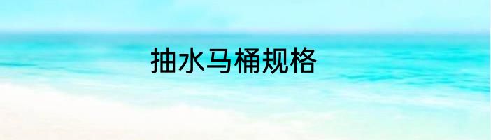 抽水马桶规格