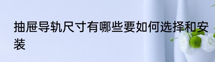 抽屉导轨尺寸有哪些要如何选择和安装