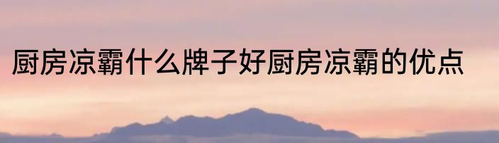 厨房凉霸什么牌子好厨房凉霸的优点