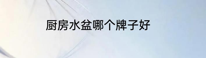 厨房水盆哪个牌子好