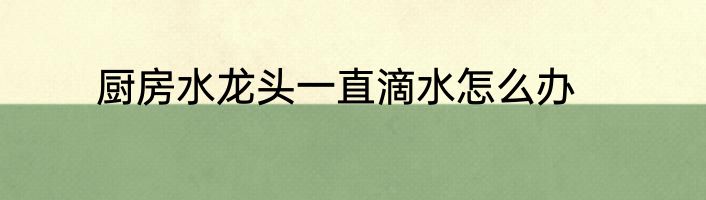 厨房水龙头一直滴水怎么办