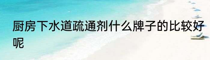 厨房下水道疏通剂什么牌子的比较好呢