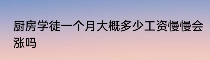 厨房学徒一个月大概多少工资慢慢会涨吗