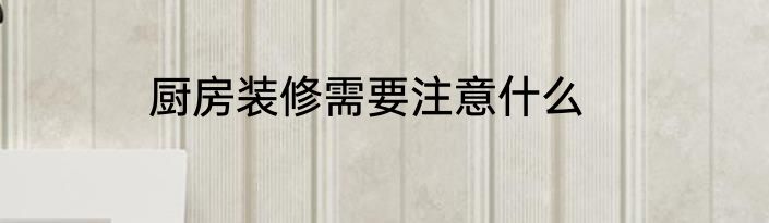 厨房装修需要注意什么