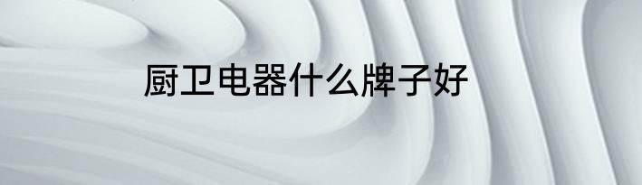 厨卫电器什么牌子好