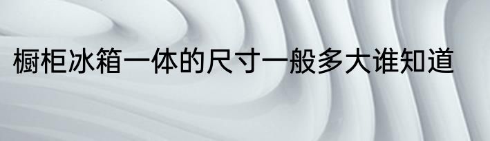 橱柜冰箱一体的尺寸一般多大谁知道