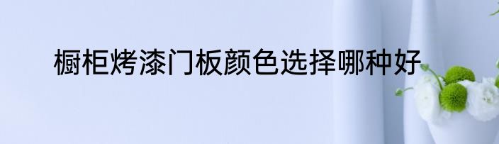 橱柜烤漆门板颜色选择哪种好