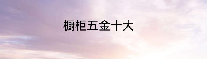 橱柜五金十大