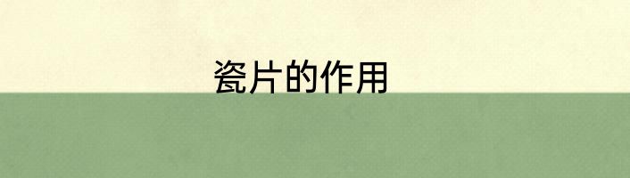 瓷片的作用
