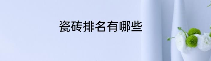 瓷砖排名有哪些