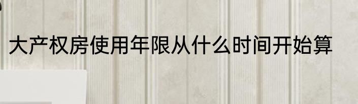 大产权房使用年限从什么时间开始算