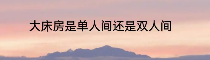 大床房是单人间还是双人间