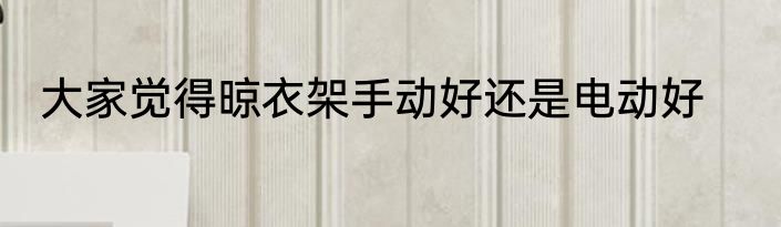大家觉得晾衣架手动好还是电动好