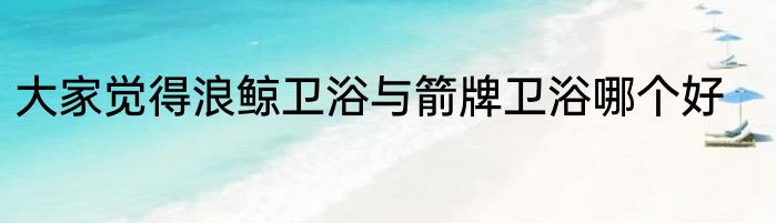 大家觉得浪鲸卫浴与箭牌卫浴哪个好