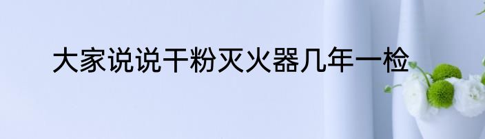 大家说说干粉灭火器几年一检