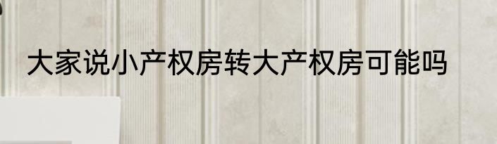大家说小产权房转大产权房可能吗