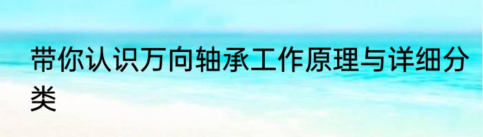 带你认识万向轴承工作原理与详细分类
