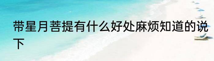 带星月菩提有什么好处麻烦知道的说下