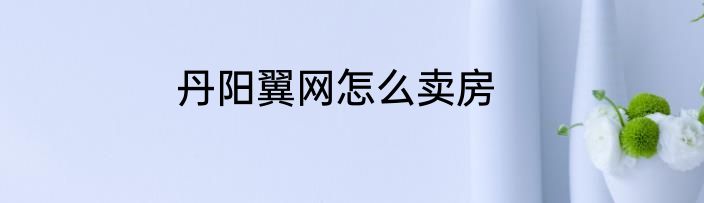 丹阳翼网怎么卖房