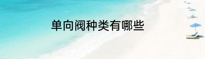 单向阀种类有哪些