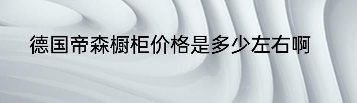 德国帝森橱柜价格是多少左右啊