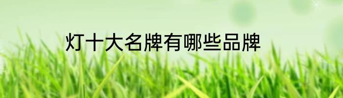 灯十大名牌有哪些品牌