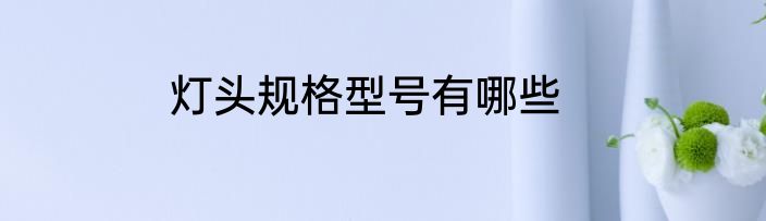 灯头规格型号有哪些