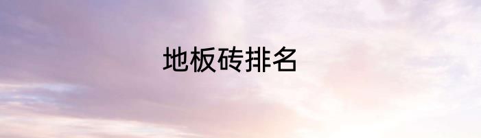 地板砖排名