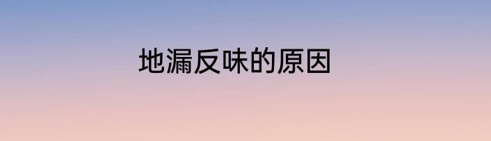 地漏反味的原因