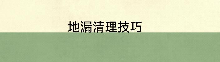 地漏清理技巧