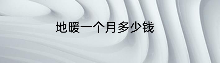 地暖一个月多少钱