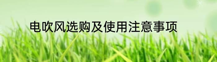电吹风选购及使用注意事项